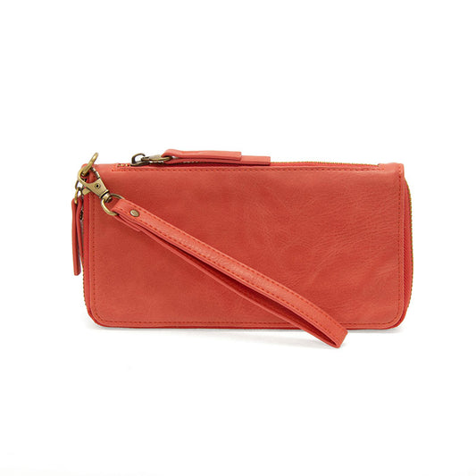 Chloe Zip Wristlet Wallet in Living Coral