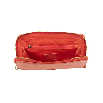 Chloe Zip Wristlet Wallet in Living Coral