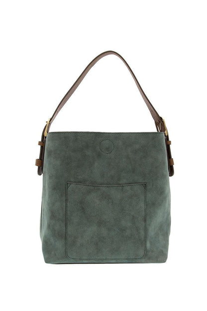Rich Faux Suede Hobo Handbag in Deep Teal