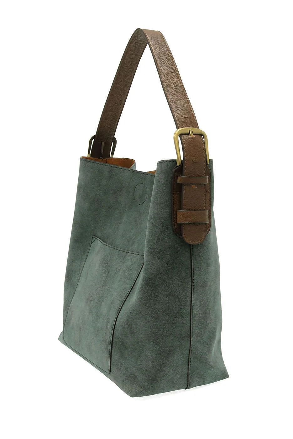 Rich Faux Suede Hobo Handbag in Deep Teal