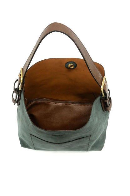 Rich Faux Suede Hobo Handbag in Deep Teal