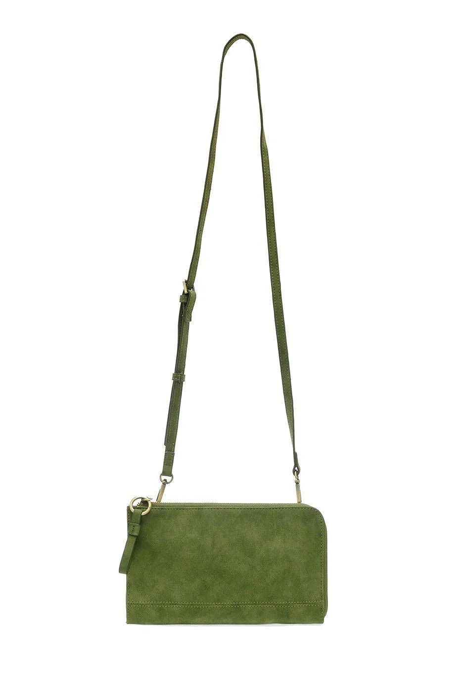 Faux Suede Karina Wristlet in Emerald