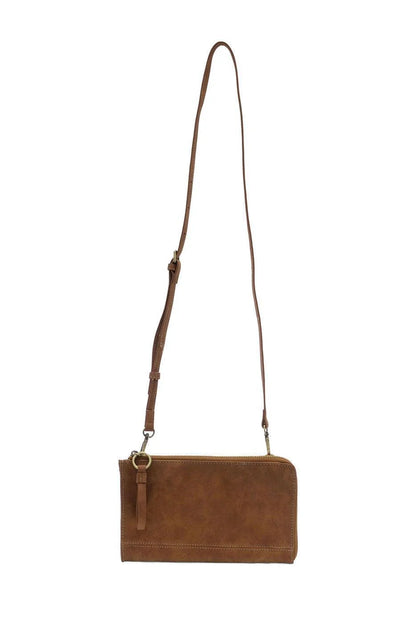 Faux Suede Karina Wristlet in Walnut