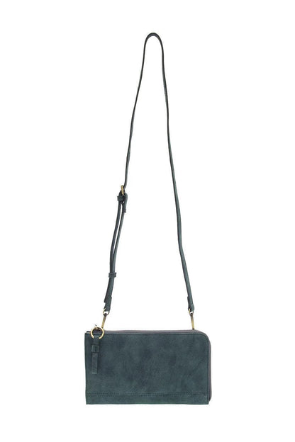 Faux Suede Karina Wristlet in Teal