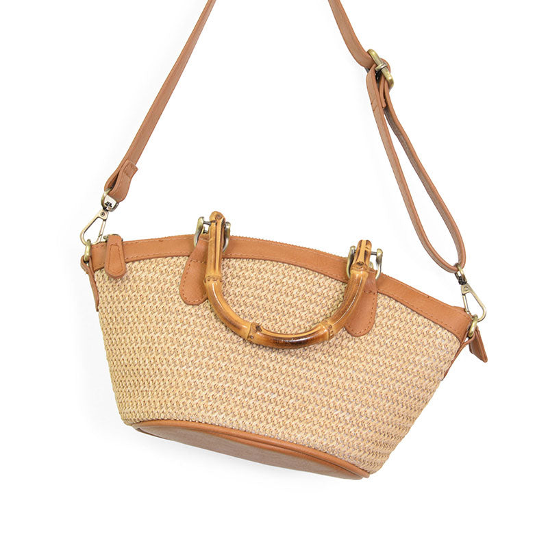 Millie Crossbody Bag in Natural Straw