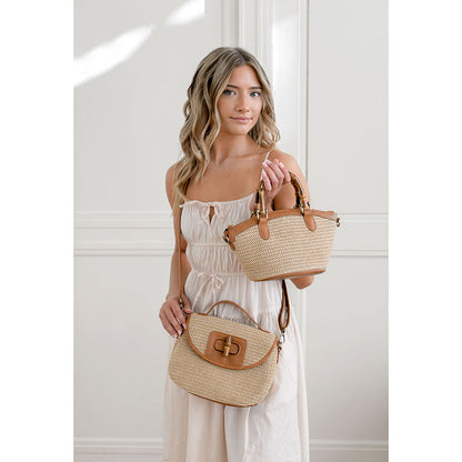 Millie Crossbody Bag in Natural Straw