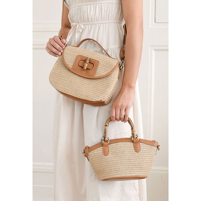 Millie Crossbody Bag in Natural Straw