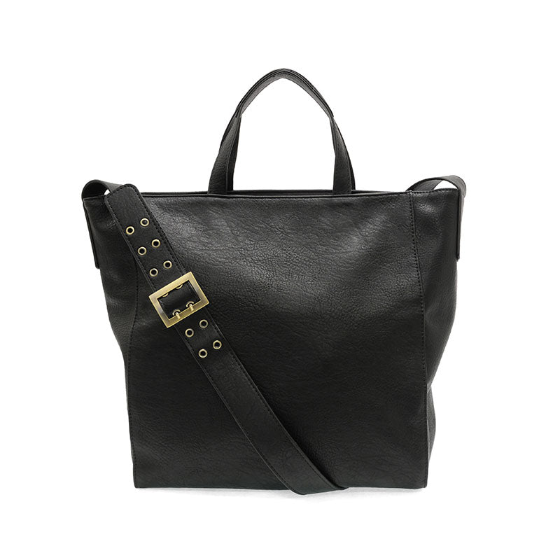 Alma Buckle Tote in Black