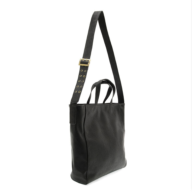 Alma Buckle Tote in Black