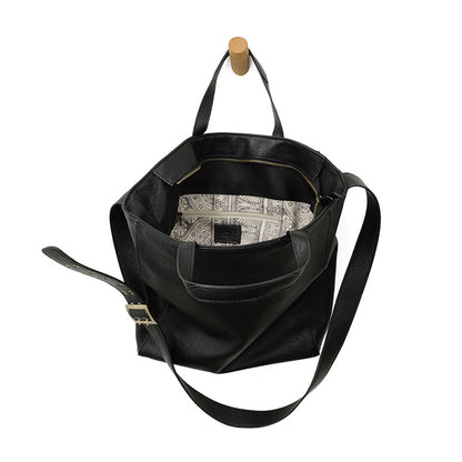 Alma Buckle Tote in Black