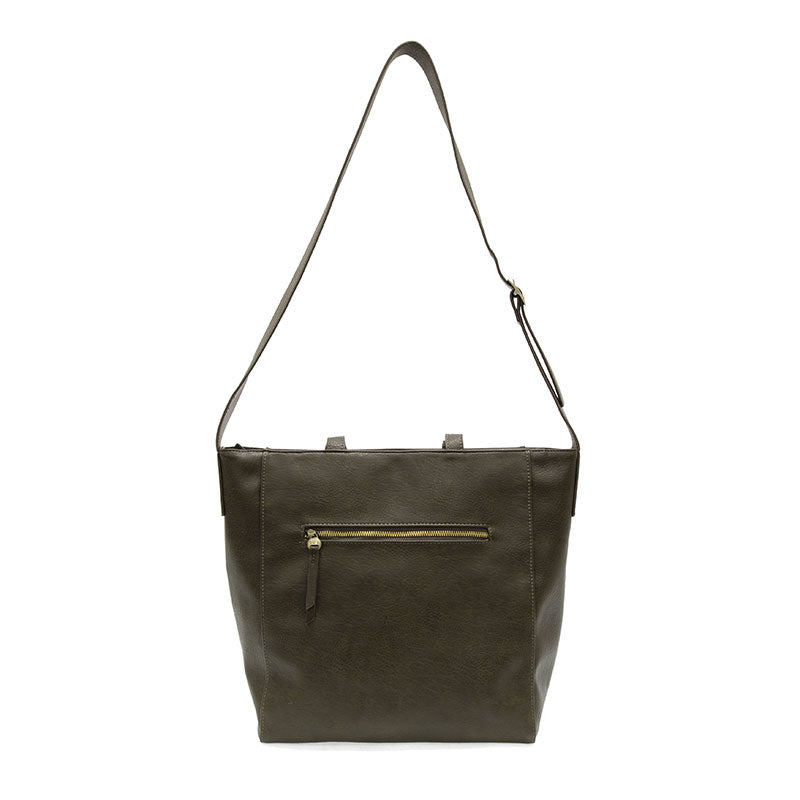 Alma Buckle Tote in Dark Moss