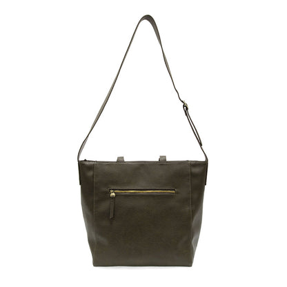 Alma Buckle Tote in Dark Moss
