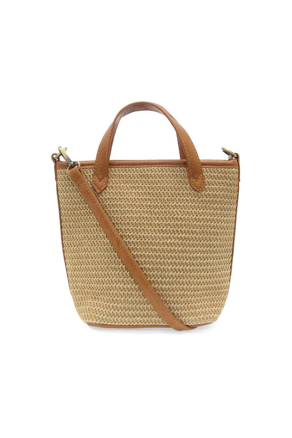 Mini Bucket Bag in Natural Straw
