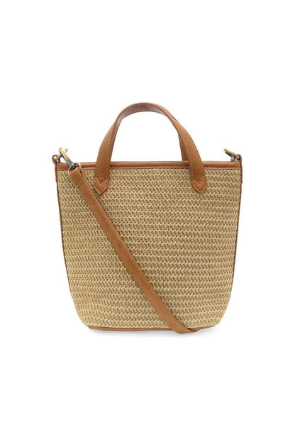 Mini Bucket Bag in Natural Straw