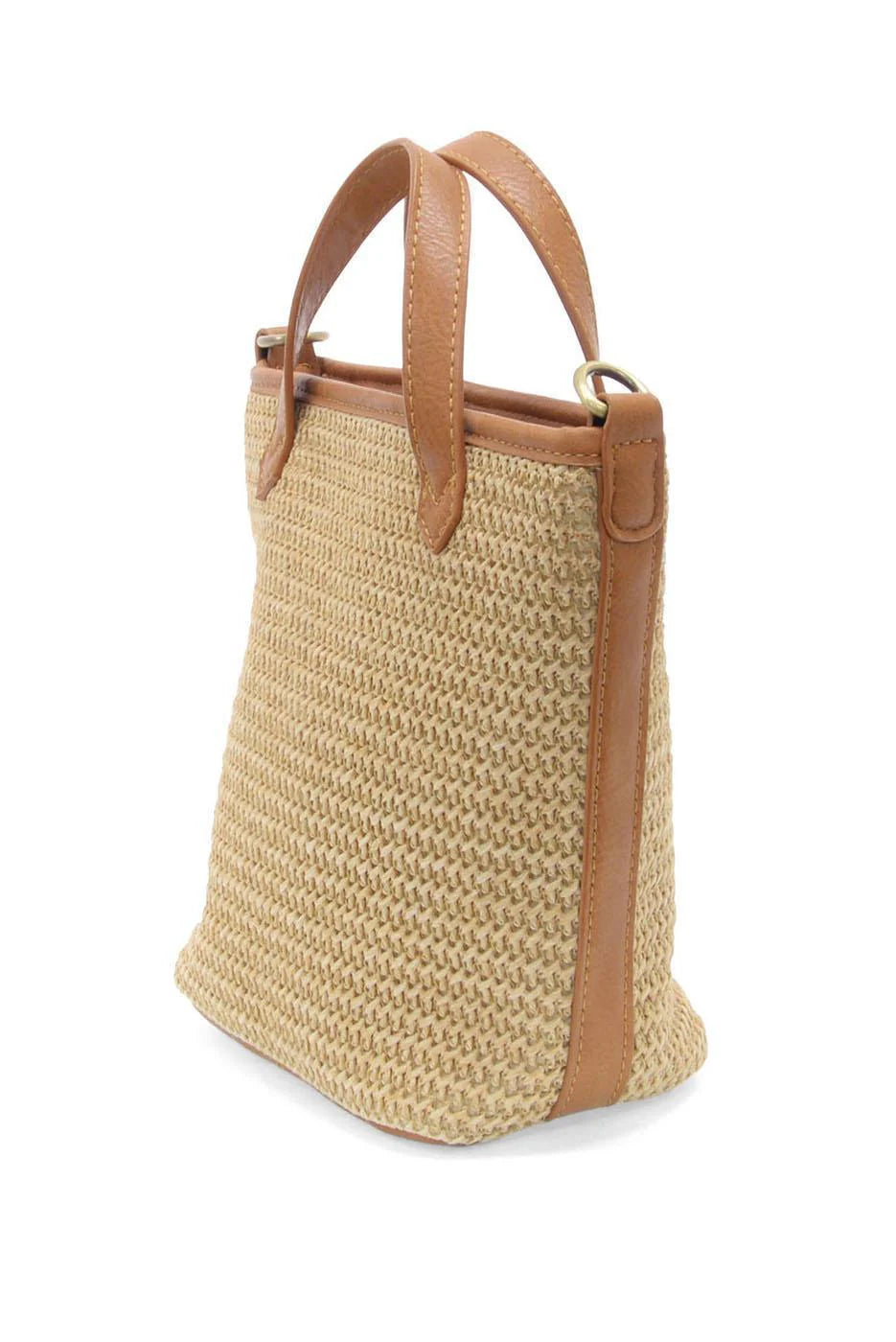 Mini Bucket Bag in Natural Straw