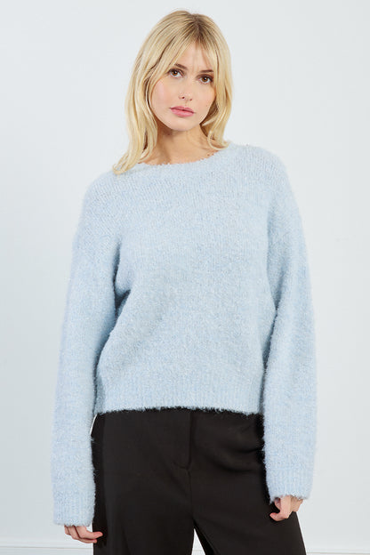 Cozy Sparkle Sweater in Light Blue