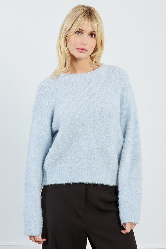 Cozy Sparkle Sweater in Light Blue