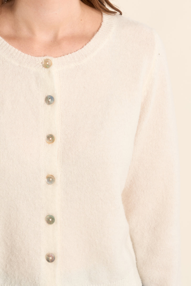 Super Soft Classic Cardigan in Ivory