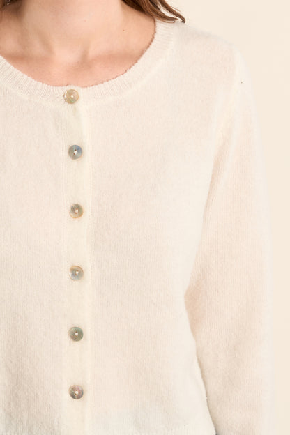 Super Soft Classic Cardigan in Ivory