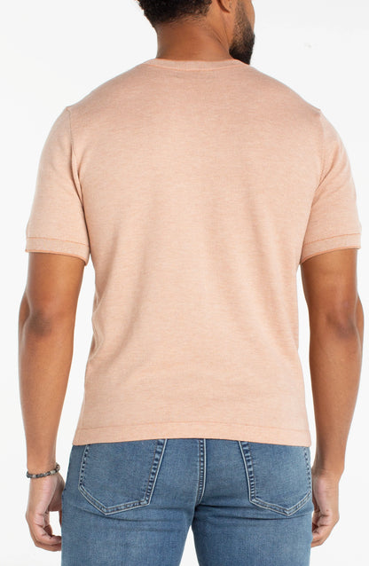 Crew Neck Sweater Tee in Peach | Liverpool