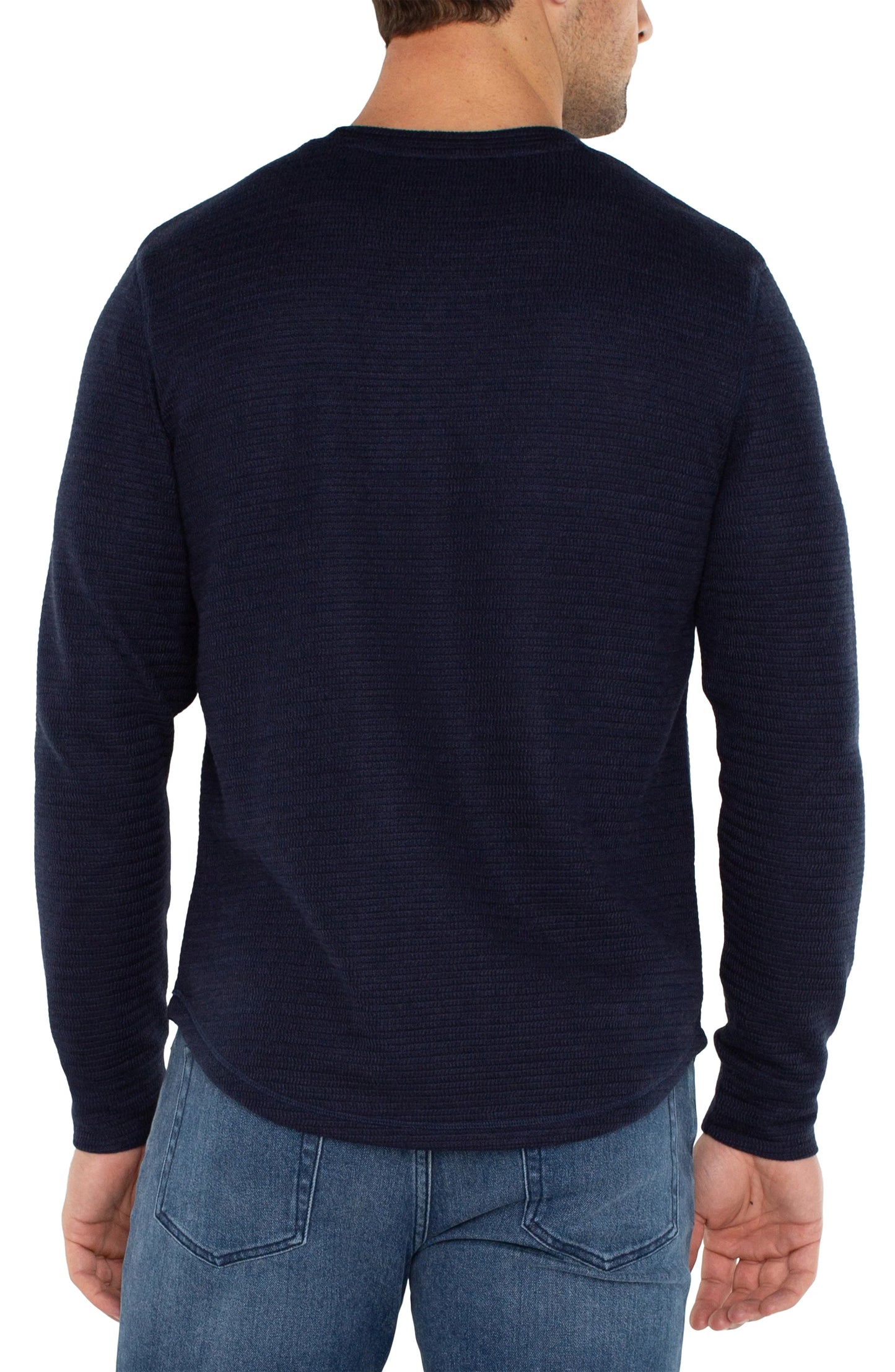 Long Sleeve Crew Neck in Navy | Liverpool