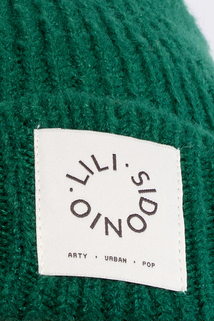 Knit Foldover Beanie in Forest Green