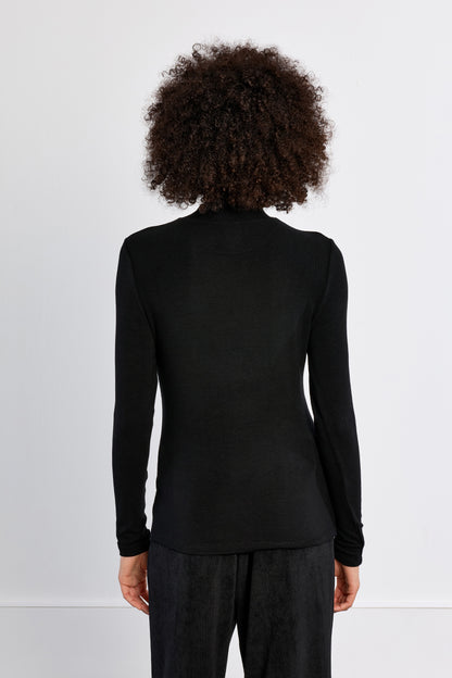 Mock Neck Sweater in Black