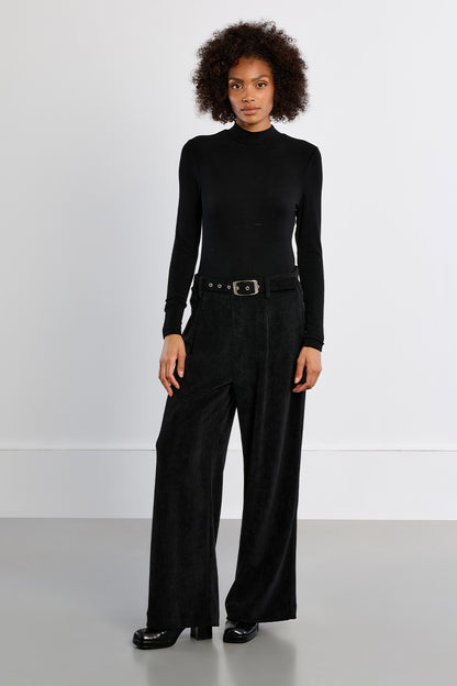 Mock Neck Sweater in Black