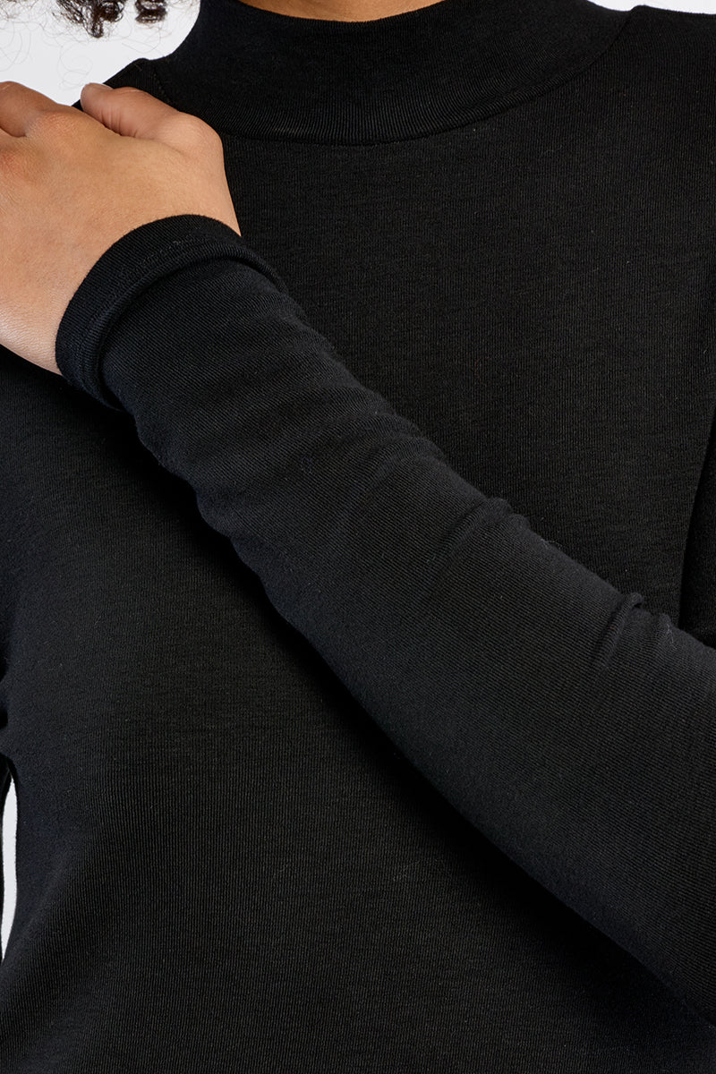 Mock Neck Sweater in Black