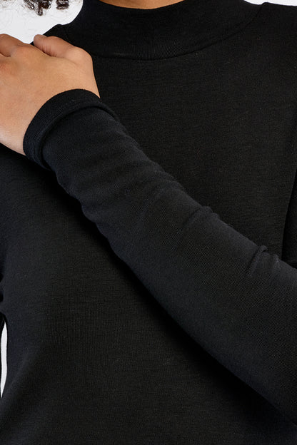 Mock Neck Sweater in Black
