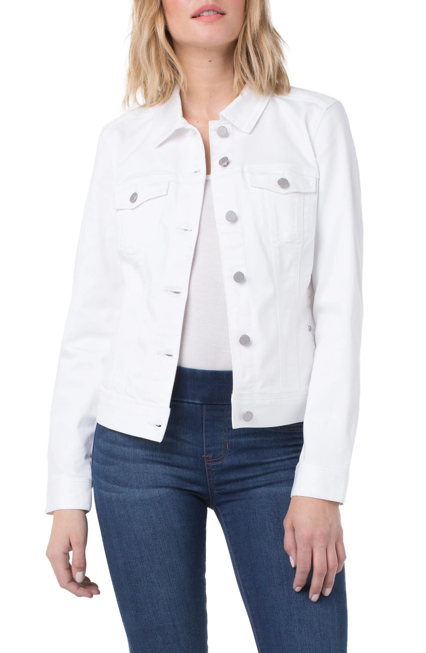 Classic Jean Jacket in Bright White | Liverpool