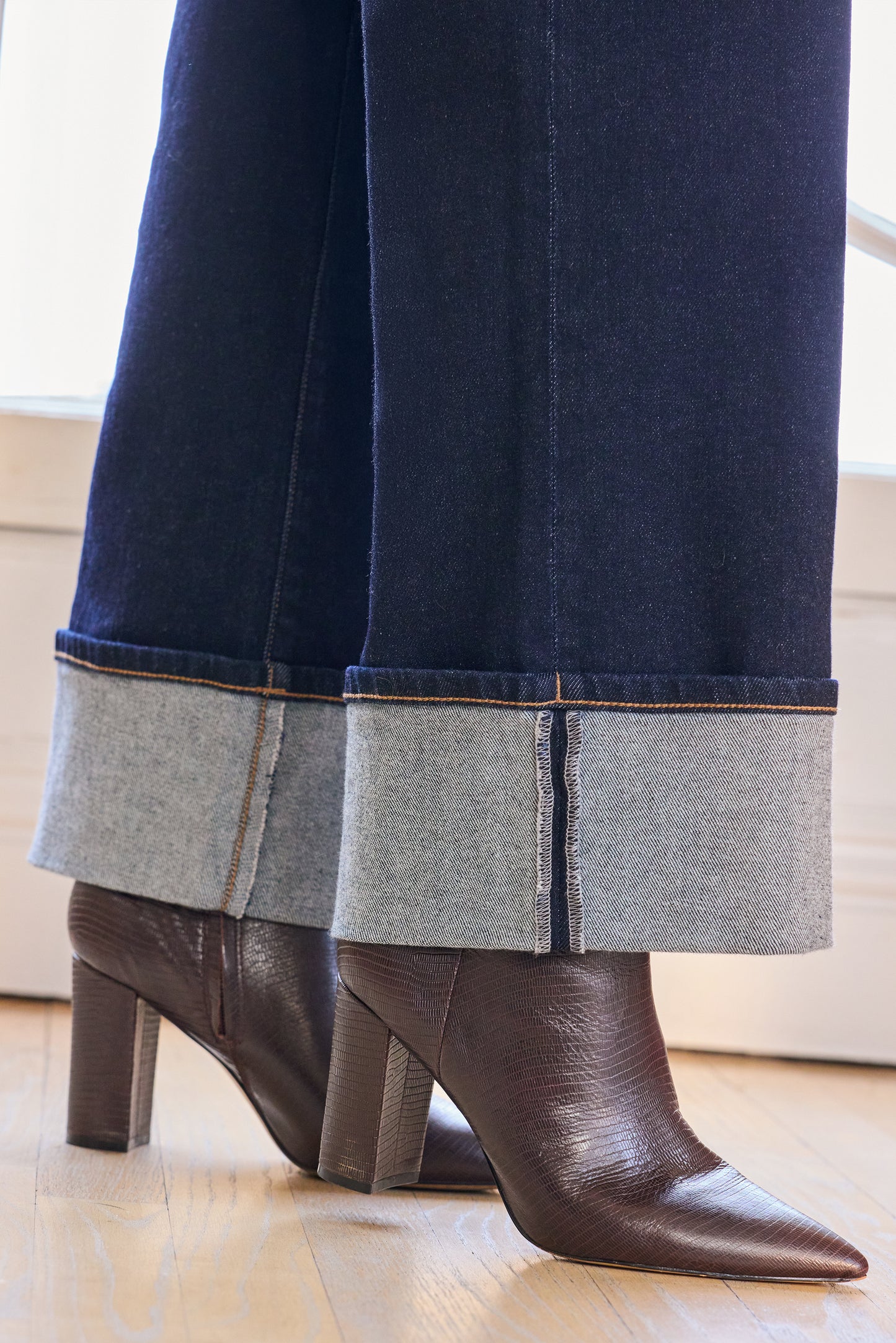 Morgan Cuffed Wide Leg in Indigo | Liverpool