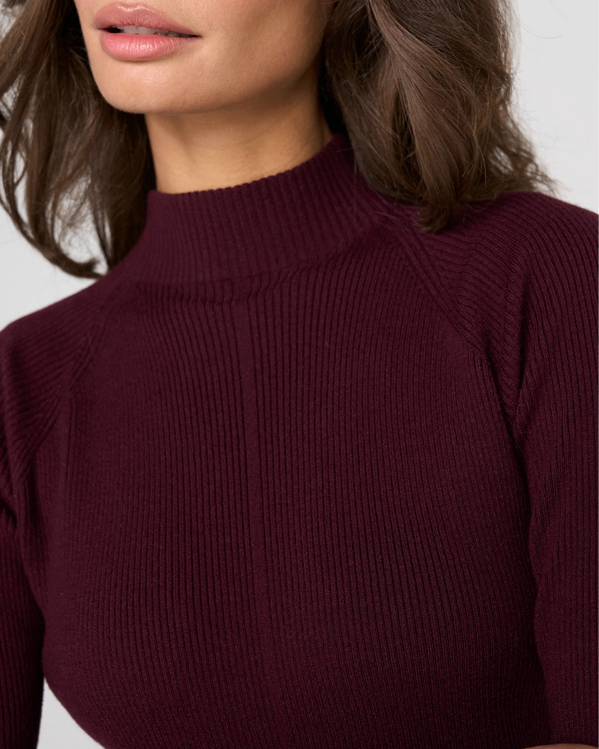 Long Sleeve Turtleneck Sweater in Dark Oxblood | Liverpool