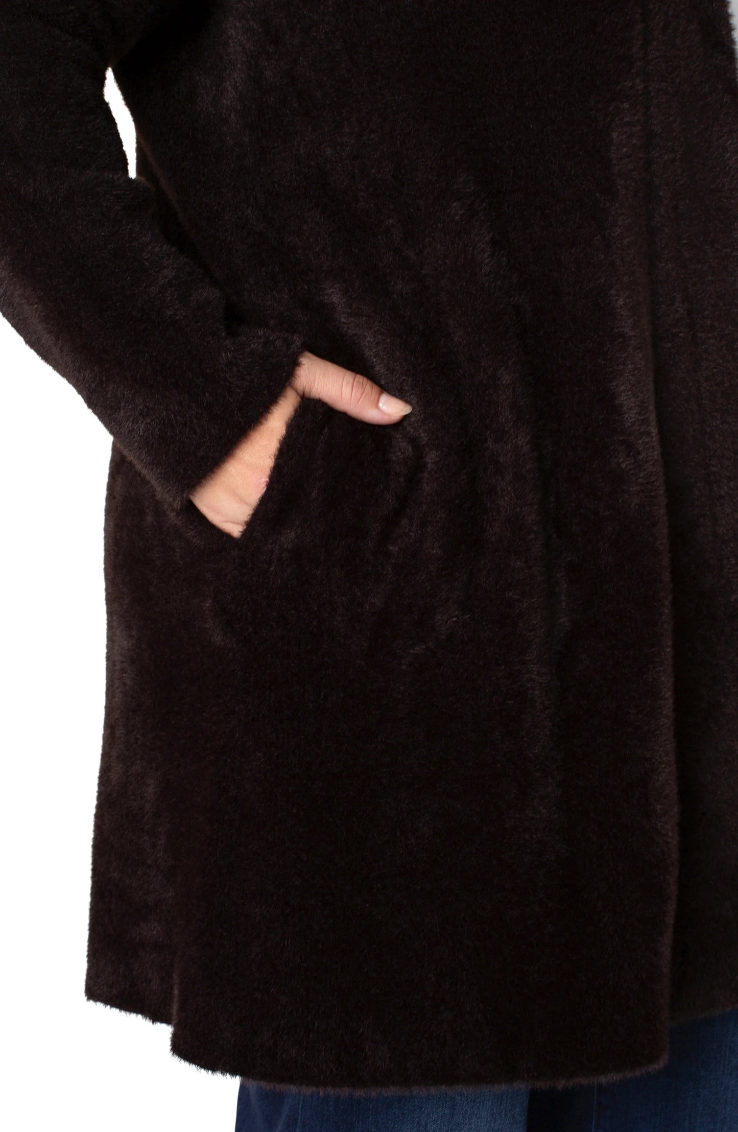 Plus Size Sweater Coat in Mink