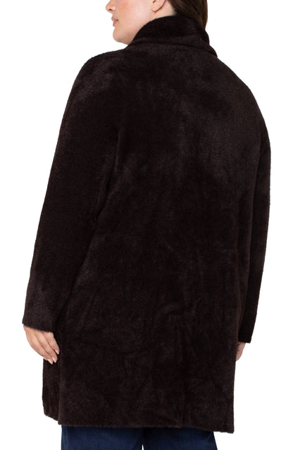 Plus Size Sweater Coat in Mink