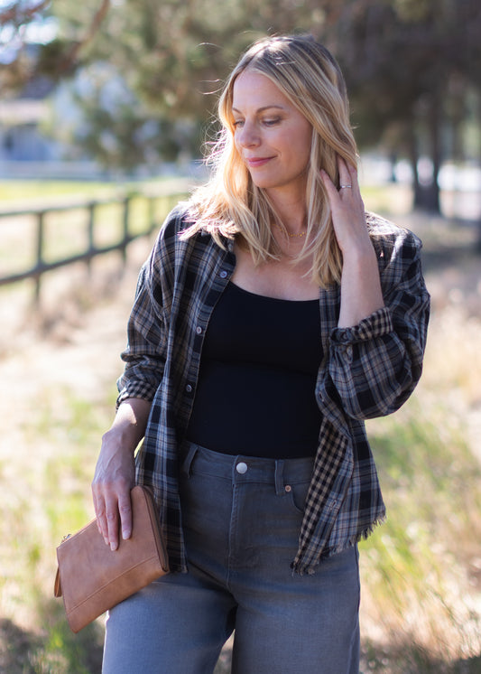 Adrianna Shirt in Midnight Plaid | Dear John