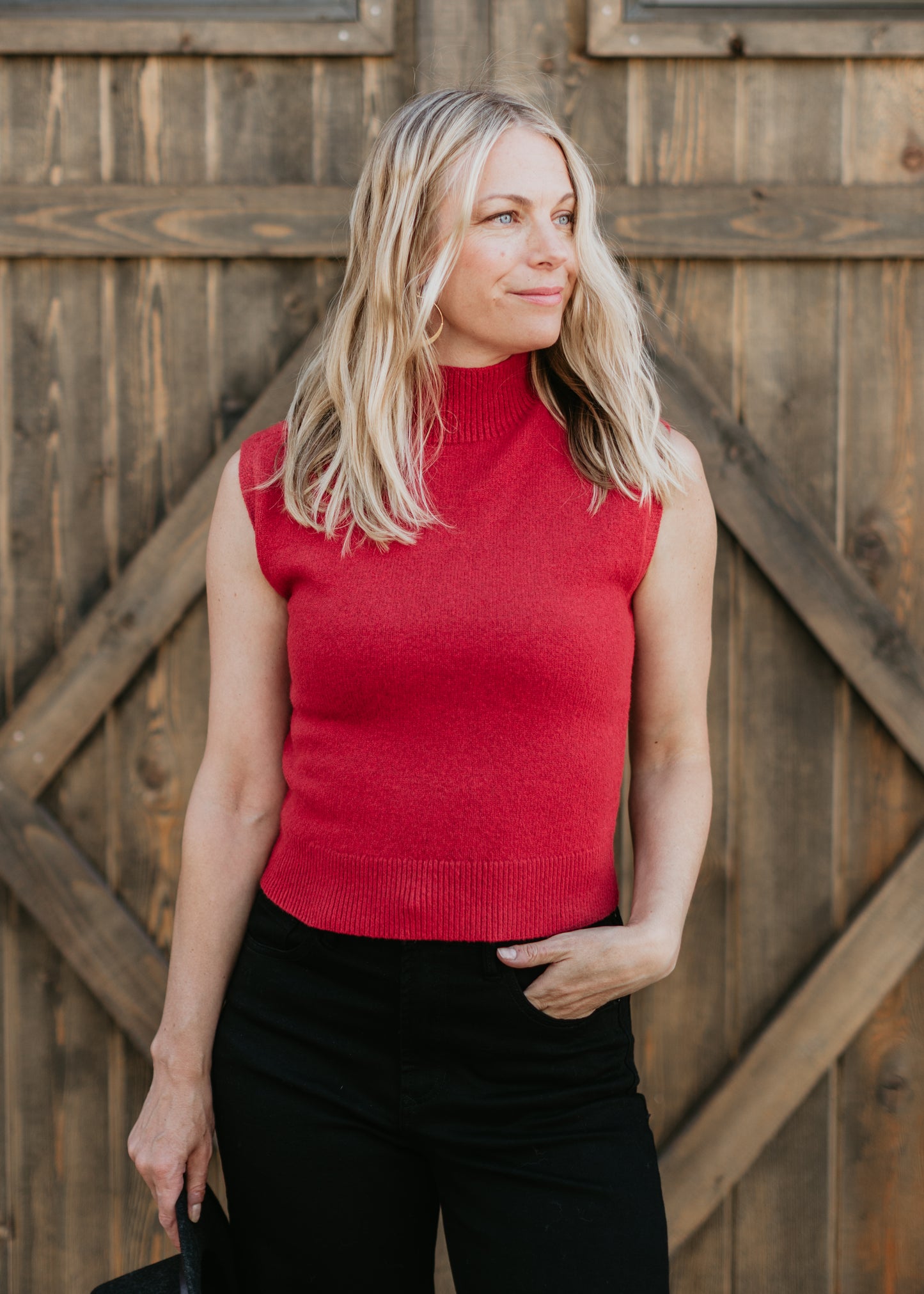 Ace Sweater Vest in Red | Kerisma