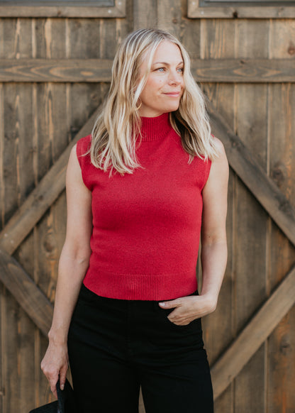 Ace Sweater Vest in Red | Kerisma