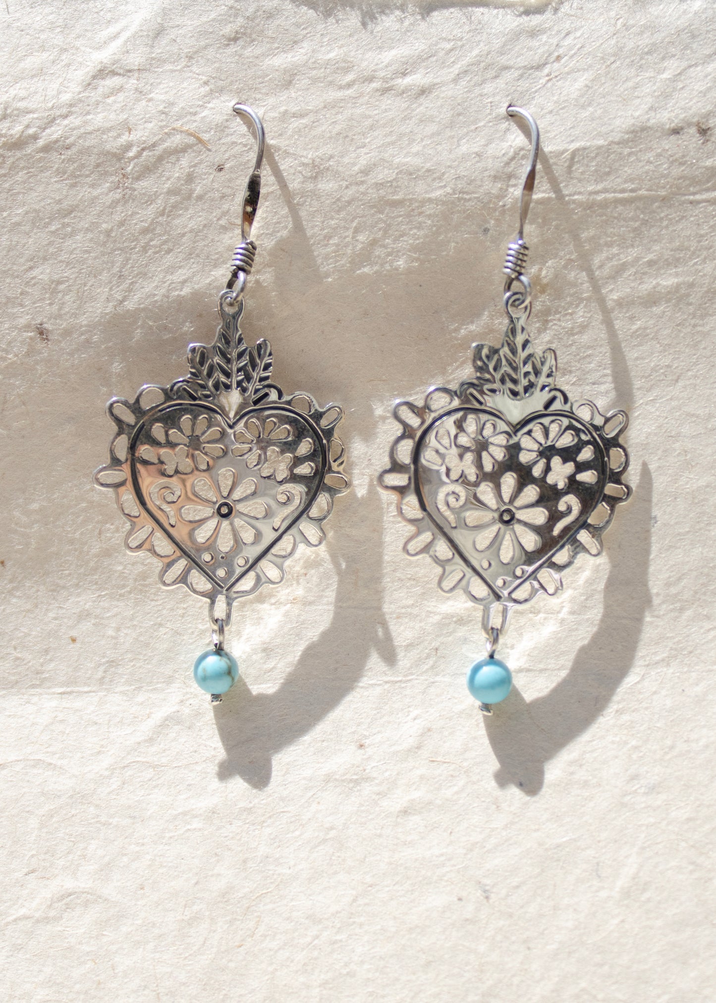 Sacred Heart w/ Turquoise Earrings