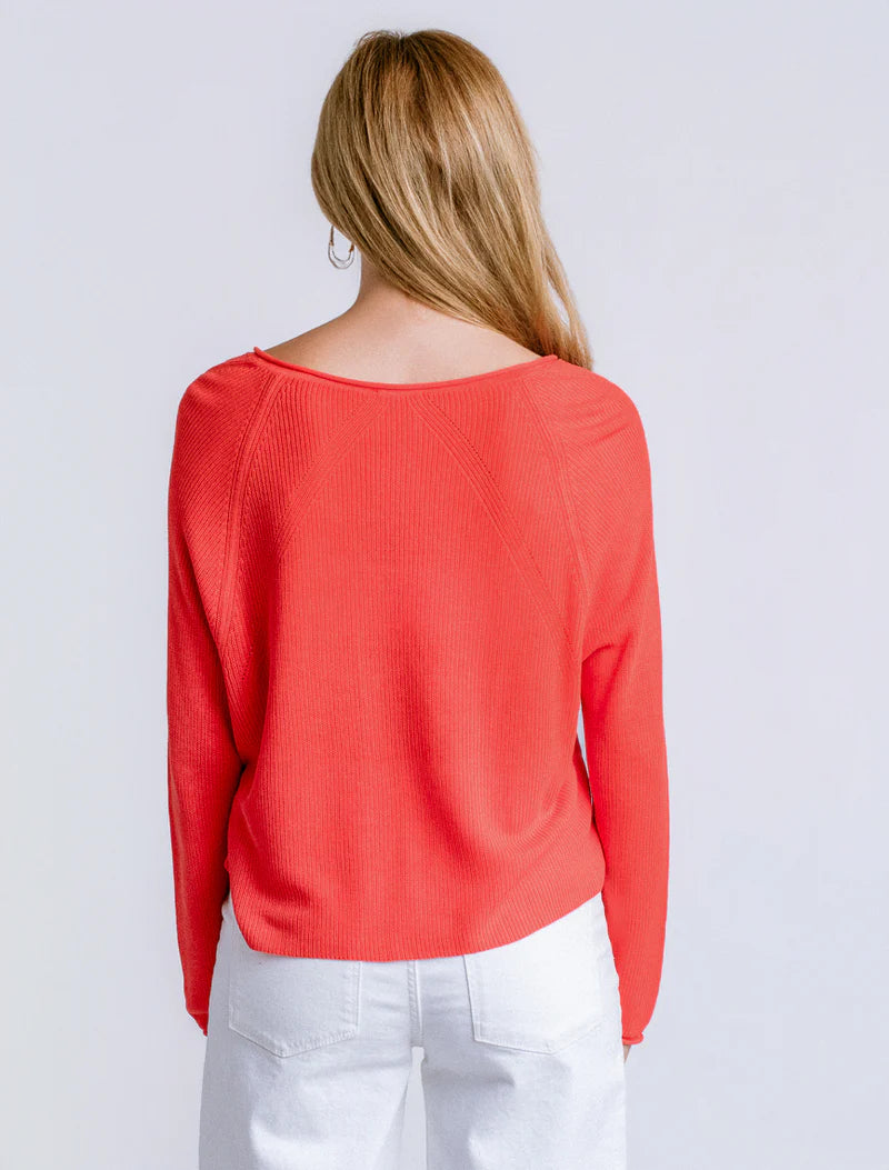 Misu V-Neck Sweater in Coral | Kerisma