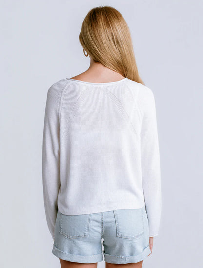 Misu V-Neck Sweater in White | Kerisma