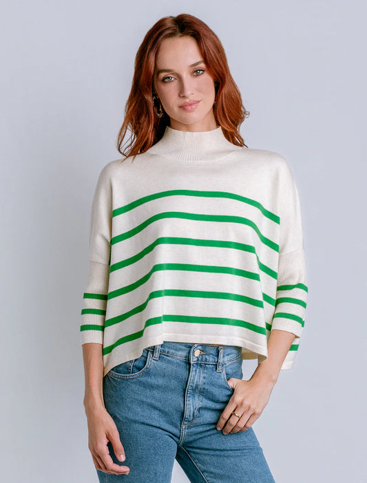 Aja Stripe Sweater in Verde | Kerisma