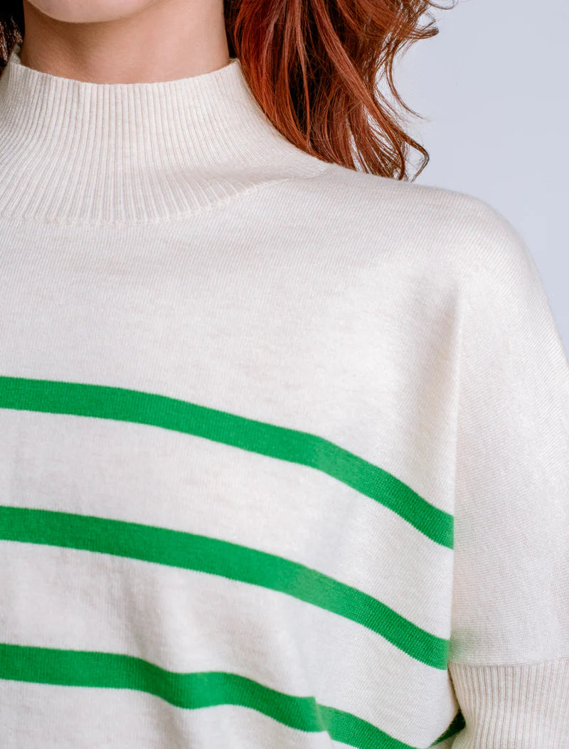 Aja Stripe Sweater in Verde | Kerisma