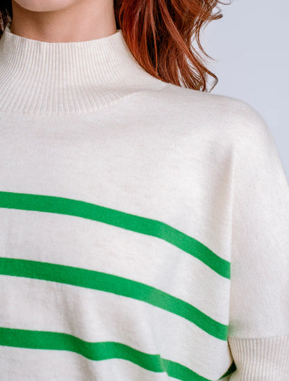 Aja Stripe Sweater in Verde | Kerisma