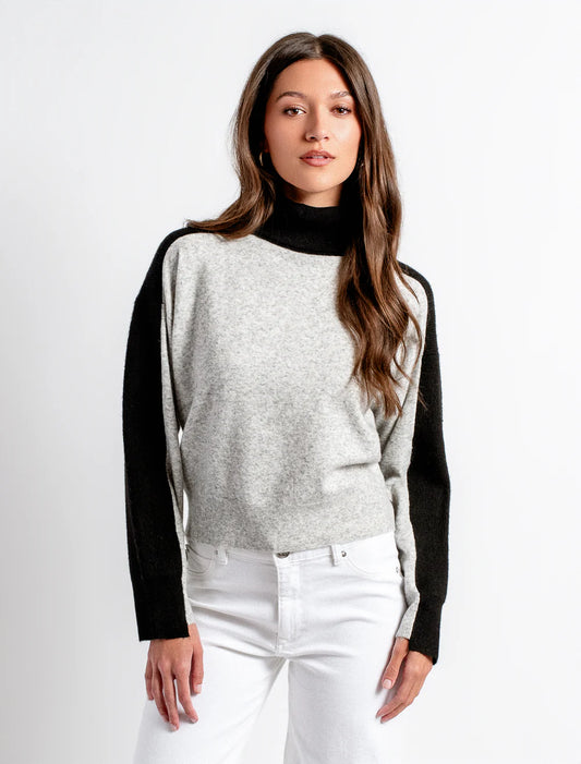 Berkman Turtleneck Sweater in Gray & Black | Kerisma