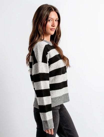 London Crew Sweater in Black Stripe | Kerisma