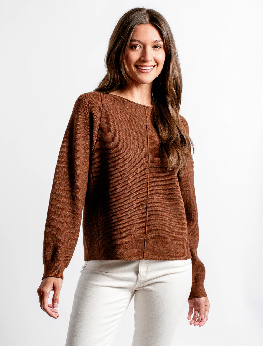 Asima Crew Sweater in Brownie | Kerisma