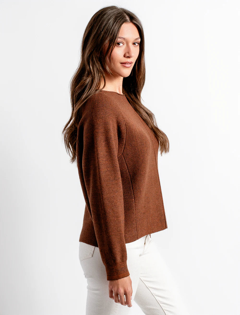 Asima Crew Sweater in Brownie | Kerisma
