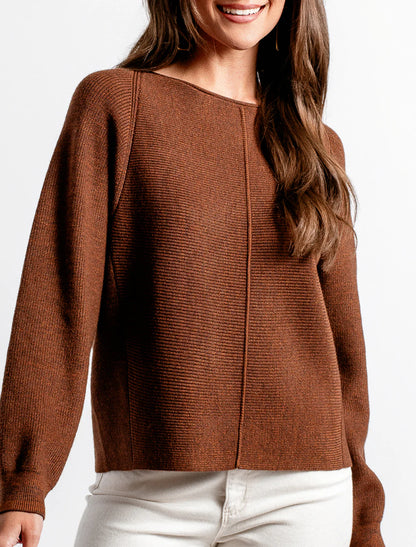 Asima Crew Sweater in Brownie | Kerisma