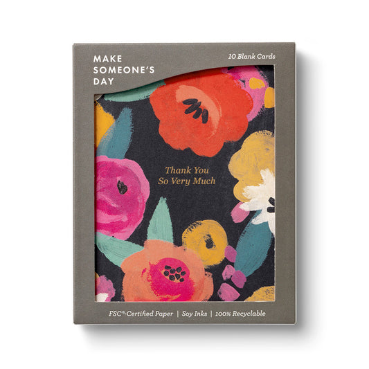 Midnight Blossoms Thank You Boxed Cards